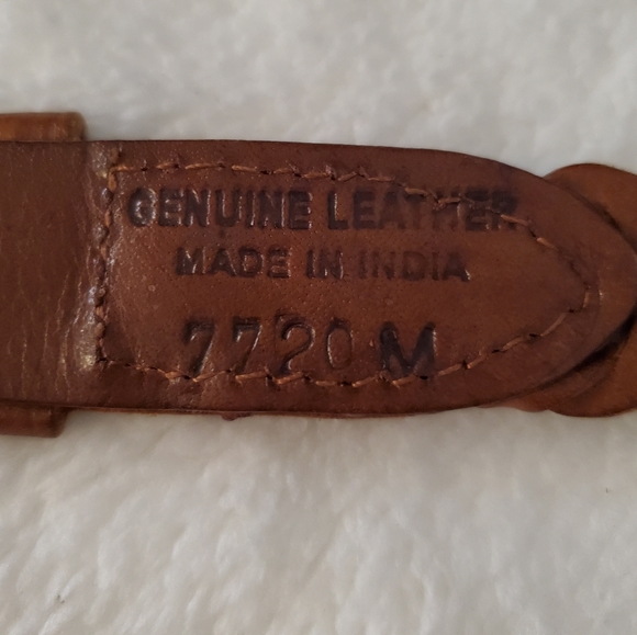 Leather and Brass Buckle Belt - Picture 3 of 3